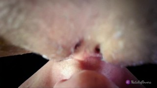 POV Closeup Licking Creamy Pussy and Clit.Real Pulsating Squirt Orgasm